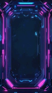 未来感霓虹科技边框背景