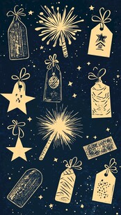 手绘节日装饰元素集合