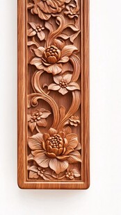 中式木雕花卉装饰挂件