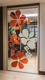 花朵图案玻璃移门设计