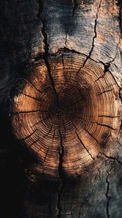 树桩年轮特写