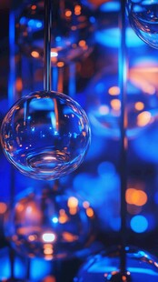 梦幻玻璃球的绚丽光影