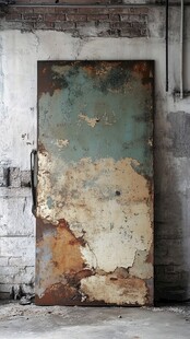 斑驳生锈旧铁门