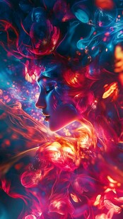 梦幻光影中的奇幻人物侧影