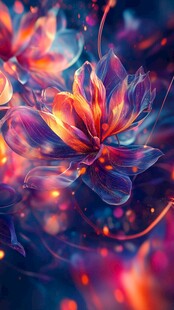 梦幻炫彩花朵绽放