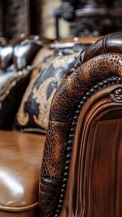 复古奢华真皮沙发细节特写