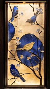 花鸟玻璃艺术装饰画