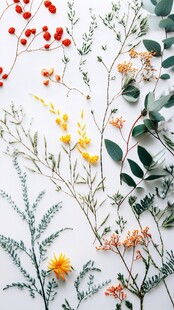 清新自然的多彩植物组合