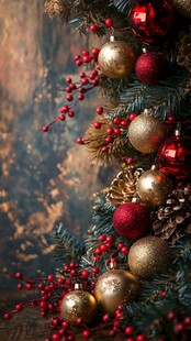 圣诞树上的精美节日装饰