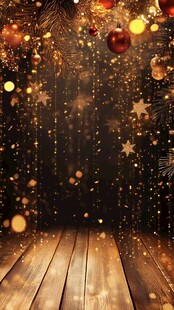 梦幻圣诞木质背景场景