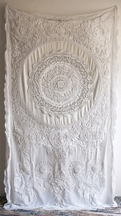 纯白蕾丝挂毯 精致艺术感