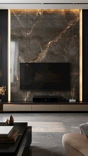 现代风大理石电视背景墙