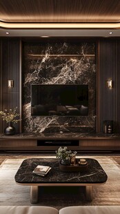 奢华大理石背景墙客厅空间