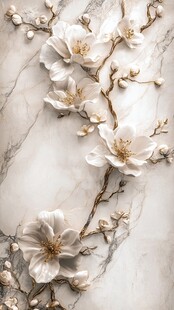 白玉兰大理石背景装饰画