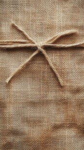 麻布上的麻绳蝴蝶结