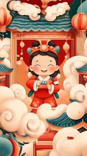 喜庆萌娃贺新春