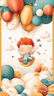 童趣气球飞行的欢乐瞬间