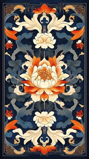 中式古典花卉纹样装饰图