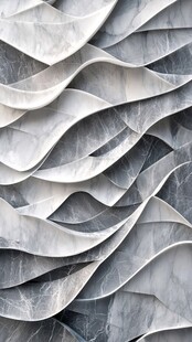 波浪纹理的灰白立体墙面