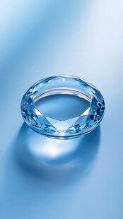 蓝色璀璨宝石戒指特写