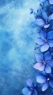 蓝色花卉背景图