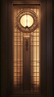 复古时钟装饰的精美木门