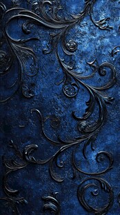 深蓝复古花纹背景图案