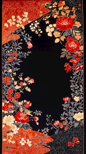 中式繁花锦簇地毯图案