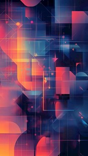 未来感几何抽象科技背景图