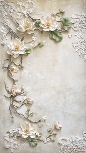 复古风花卉装饰墙面背景