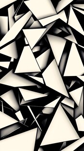 黑白三角几何抽象图案