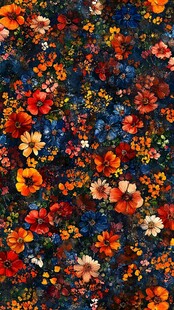 绚丽多彩花卉图案背景