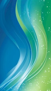 蓝绿渐变梦幻波浪背景图