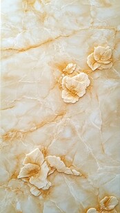 米黄大理石上的立体花朵