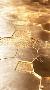 金色六边形纹理背景图案