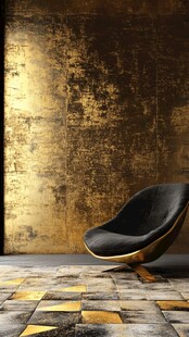 黑金风复古座椅与墙面场景