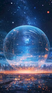 梦幻星空下的未来科技之城