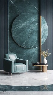 深绿墙面搭配优雅休闲角落