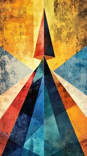 几何抽象艺术风格彩色图案