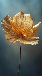 金色枯萎花朵特写