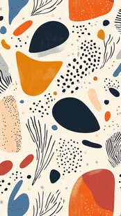 抽象几何植物图案背景