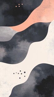 抽象水墨风几何纹理图案