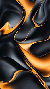 黑橙交织流动质感背景图