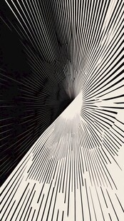 黑白线条抽象空间视觉图
