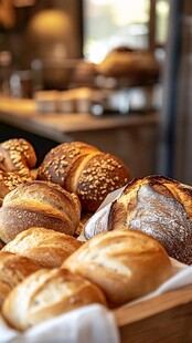 新鲜出炉的美味面包集合