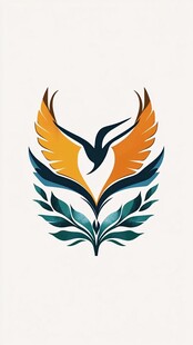 飞鸟绿叶创意标志设计