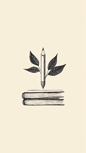 铅笔从书籍中生长而出