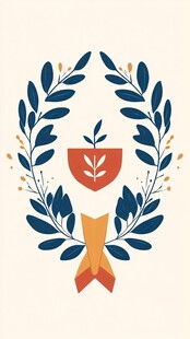 月桂环绕的徽章图案