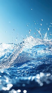 灵动水花 蓝色水波之美