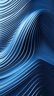 蓝色波浪线条抽象背景图